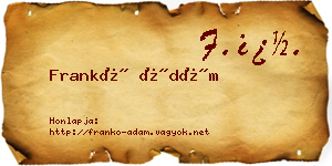 Frankó Ádám névjegykártya