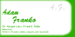 adam franko business card